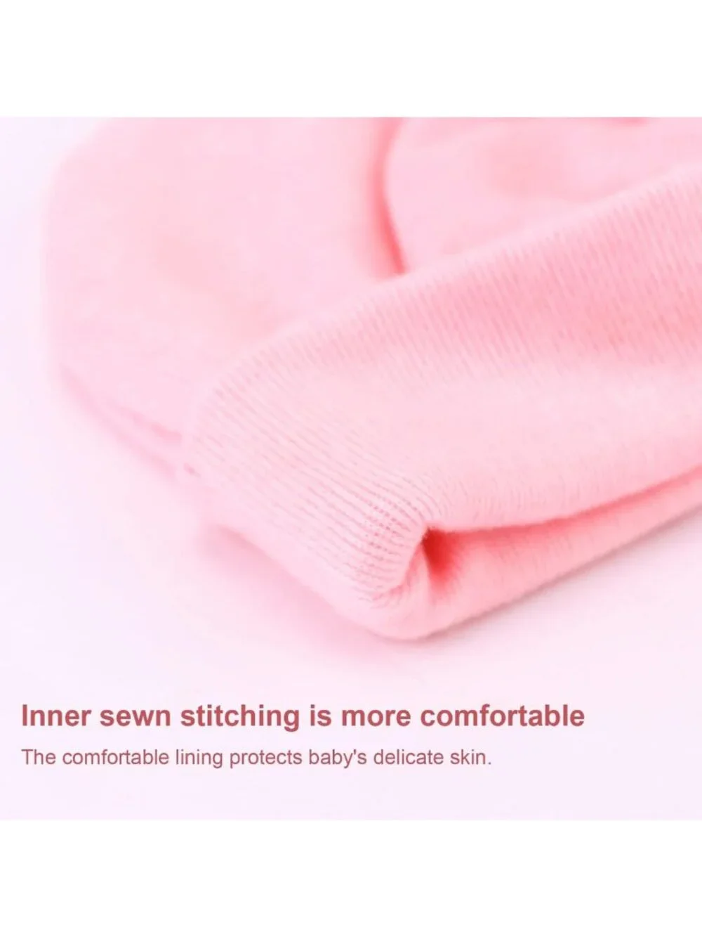 Newborn Baby Girls' Hospital Hat & Mittens Set - Cotton Beanie with Bow, 0-6